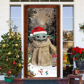Aperturee - Cute Santa Elf Snowy Merry Christmas Door Cover
